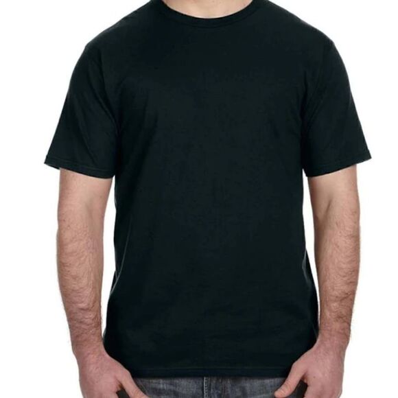 Anvil Men's basic black tshirt BUNDLE OF FOUR - Picture 1 of 3
